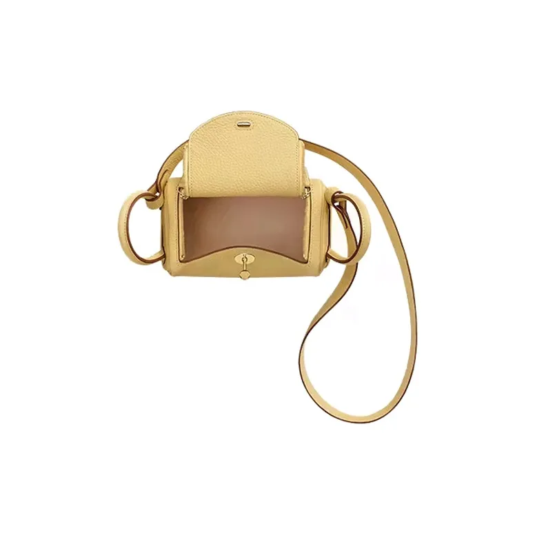 HERMES Lindy Clemence Bullock Leather Handbags Shoulder Bag Crossbody Bag Mini Women's Chick Yellow-2