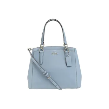 COACH Minetta Leather Handbag Large Size Women's Light Blue