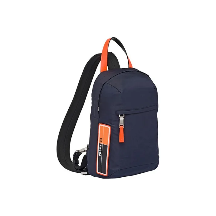 PRADA Fabric Shoulder Bag Men's Navy Blue-1