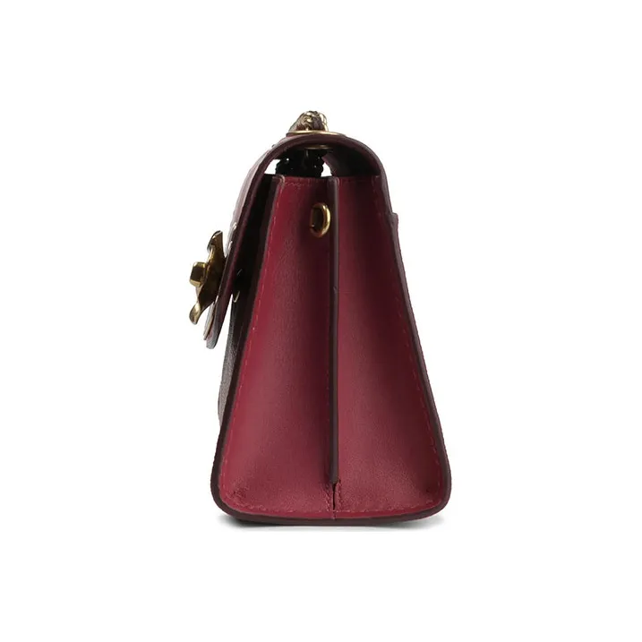 COACH Parker Canvas With Leather Shoulder Bag, Crossbody Bag Trumpets Women's Red & Brown-3