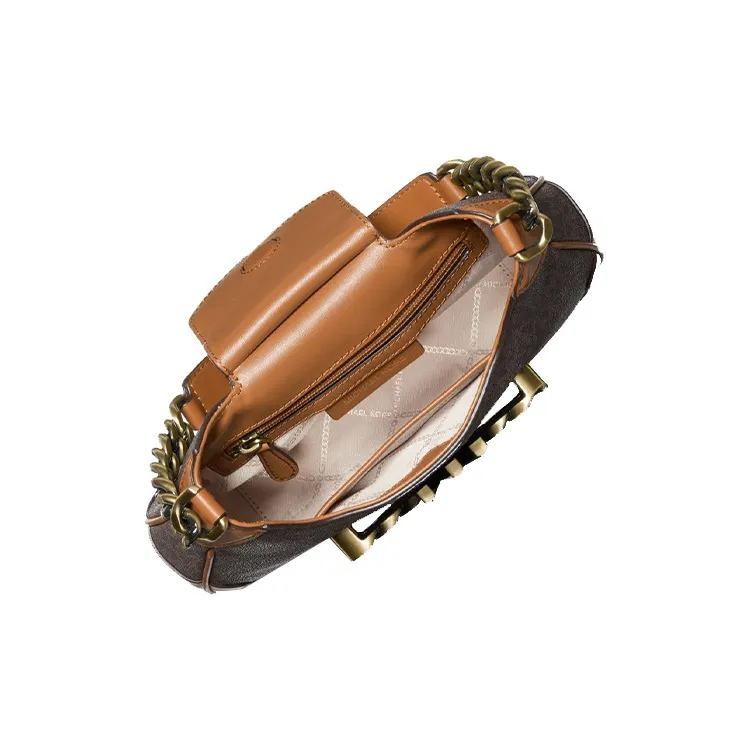MICHAEL KORS Hally Leather Shoulder Bag Handbag Shoulder Bag Women's Acorn Brown-1