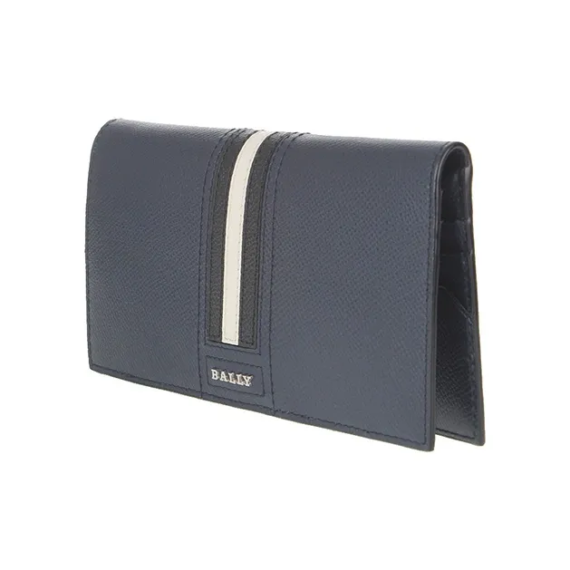 BALLY Leather Clip Wallet Men's Jadeite Blue-1