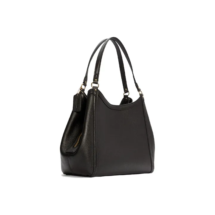 COACH Kristy Pebbled Leather Bucket Bag, Crossbody Bag, One Shoulder Handbag Tubas Women's Black-1