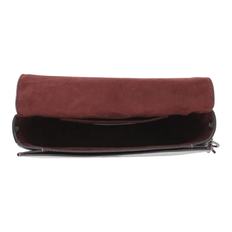 COACH Ellen Leather Saddle Bag, Shoulder Bag, Crossbody Bag Small Size Women's Purple-4