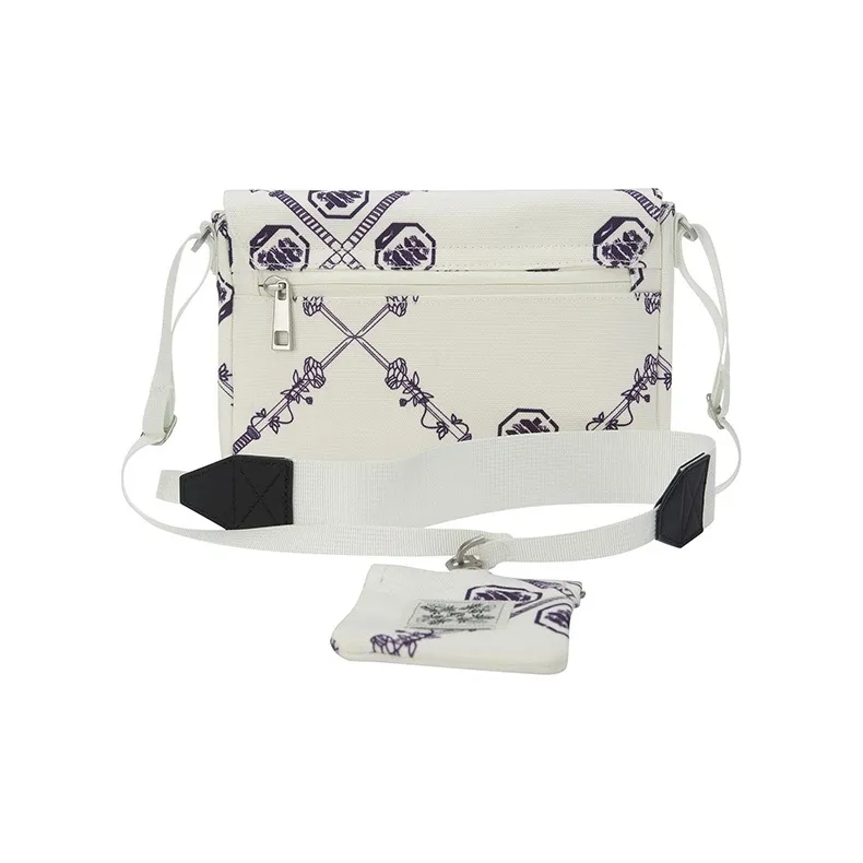 LiNing Fabric Shoulder Bag Crossbody Bag Regular Men's Vanilla White All Over Print-4