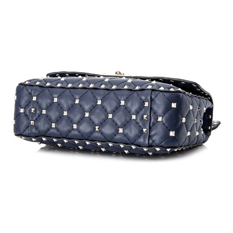 Valentino Cow Leather Shoulder Bag, Crossbody Bag, Handbag Women's Blue-3