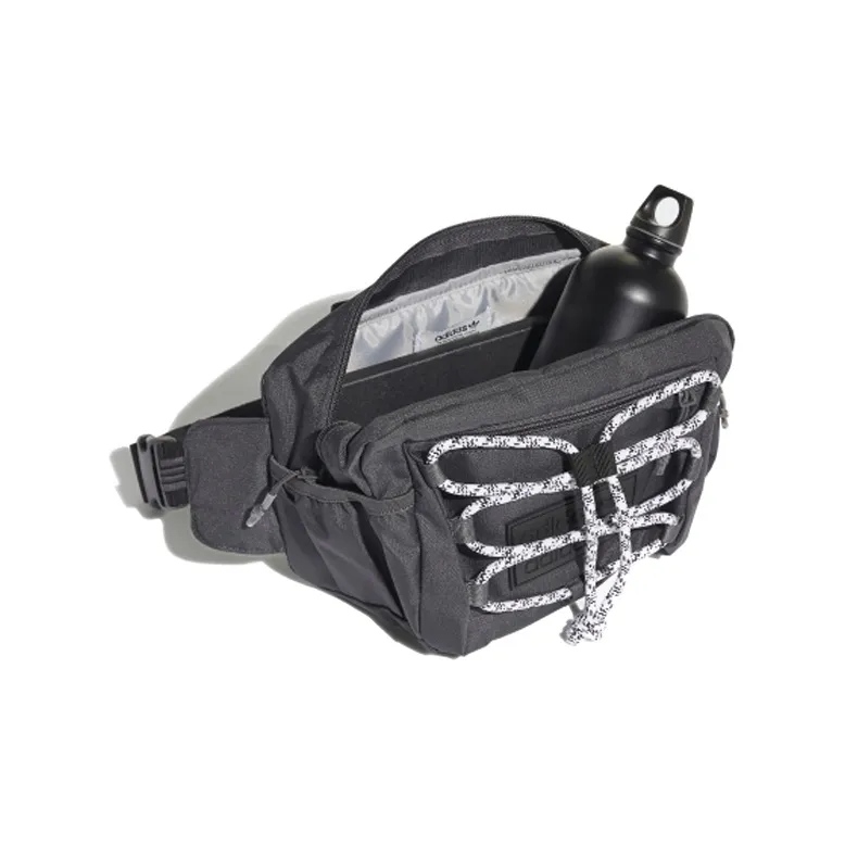 Adidas Polyester Sports Waist Bag Regular Unisex Solid Gray-2