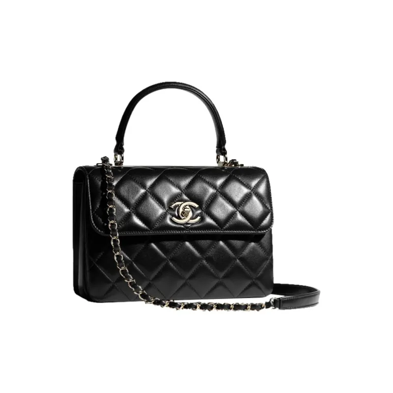 CHANEL Trendy Cc Sheepskin Shoulder Bag, Crossbody Bag, Handbag Women's Black-1