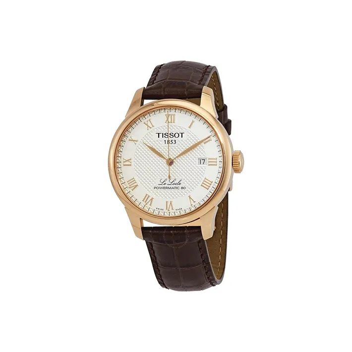 TISSOT Le Locle Collection Mechanical Movement Men's Watches Watch 39.3mm Silver Dial Steel Watch Case Leather Strap-1