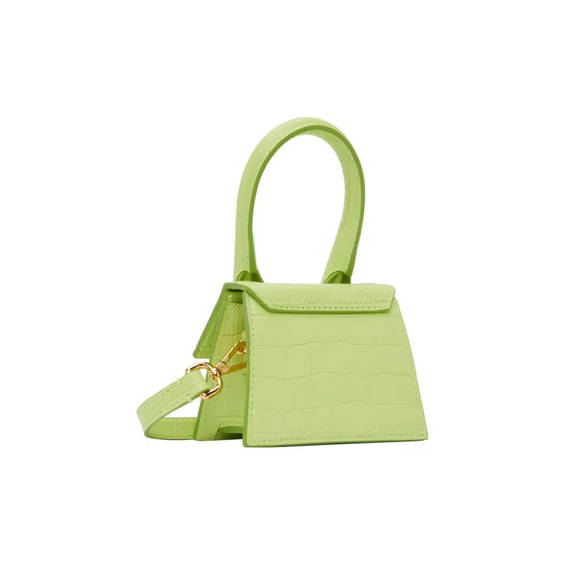 Jacquemus Leather Shoulder Bag, Handbag Women's Light Green-2