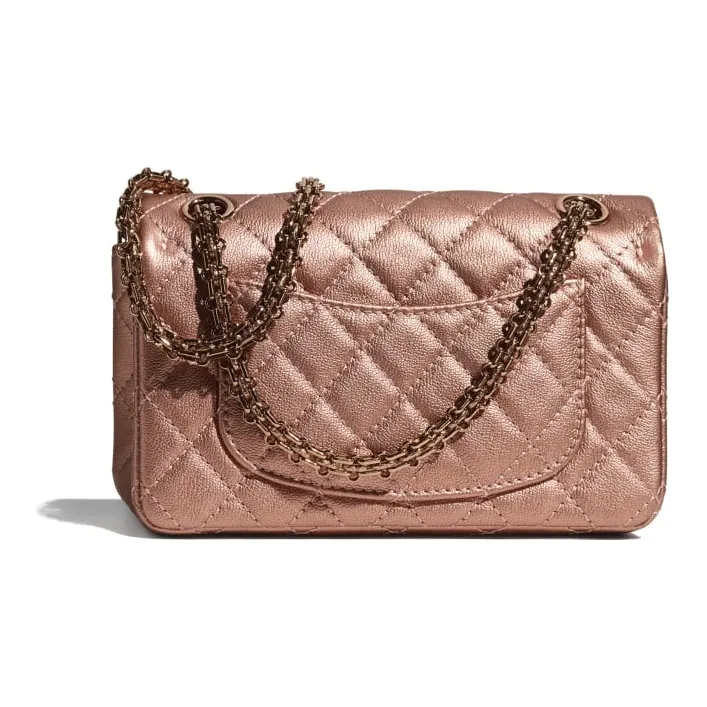 CHANEL 2.55 Calfskin Shoulder Bag, Crossbody Bag Mini Women's Red Copper-1