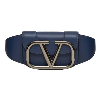 Valentino Cow Leather Fanny Pack Men's Lake Blue