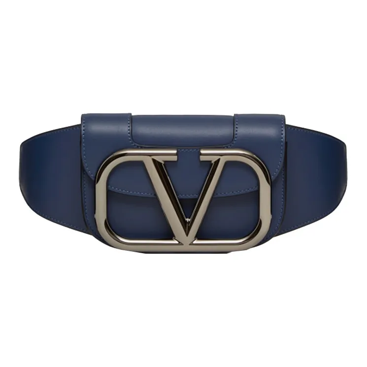 Valentino Cow Leather Fanny Pack Men's Lake Blue-0