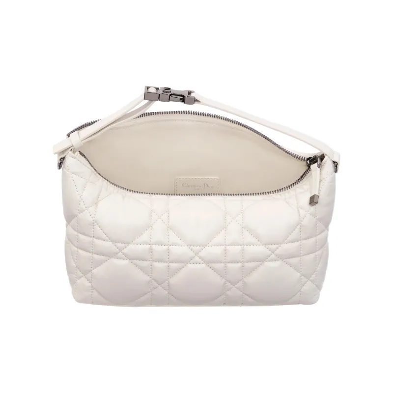 DIOR DiorTravel Cow Leather Lunch Bag Clutch Medium Size Women's Milk White-2