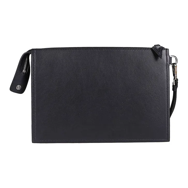 VERSACE Leather Coin Purse, Briefcase, Clutch Regular Men's Black-2
