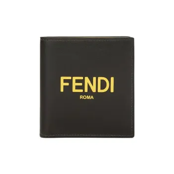 FENDI Multicolor Leather Wallet Men's Black/Yellow