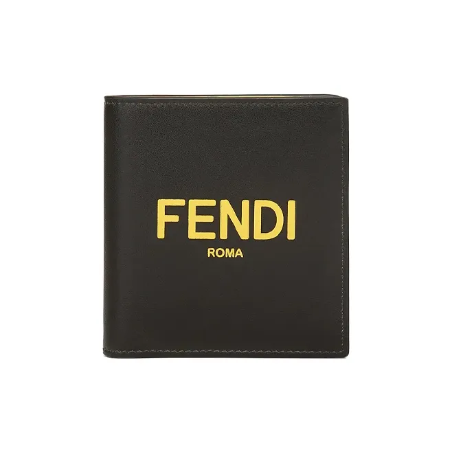 FENDI Multicolor Leather Wallet Men's Black/Yellow-0