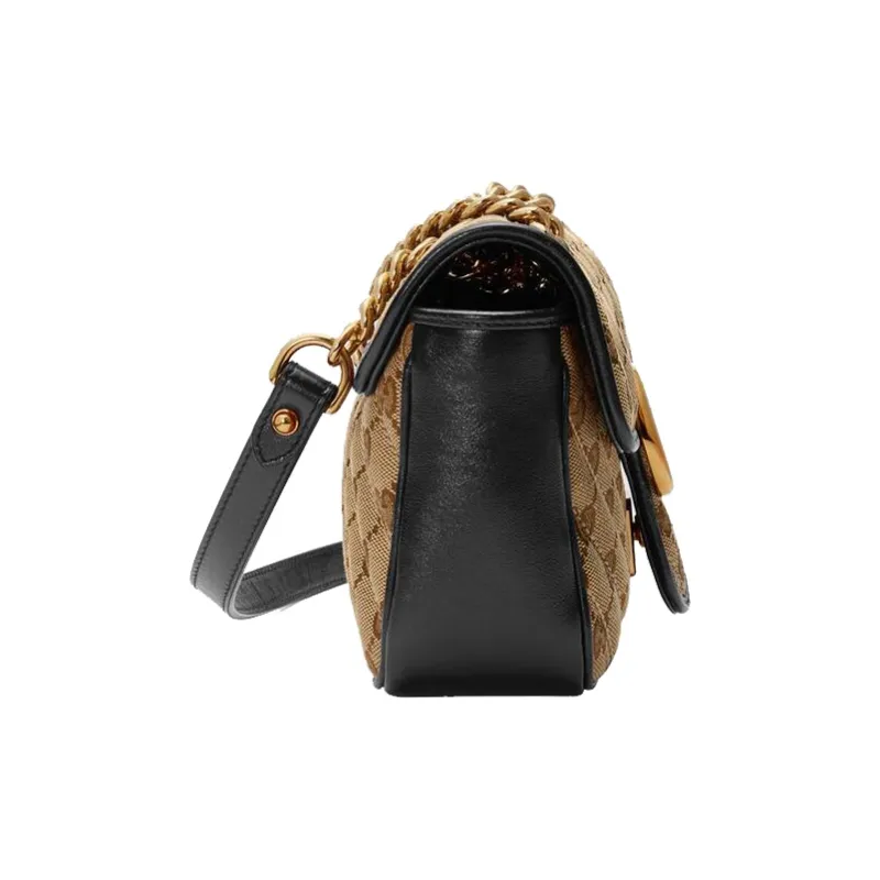 GUCCI GG Marmont Suede Shoulder Bag Crossbody Bag Mini Women's Ebony/Black-3