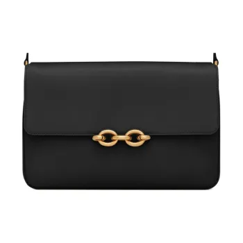 SAINT LAURENT LE MAILLON Smooth Leather Shoulder Bag, Crossbody Bag Regular Women's Black