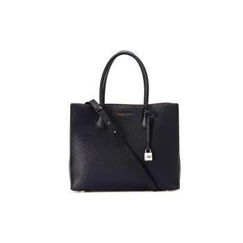 MICHAEL KORS Mercer Leather Trunk Bag, Handbag, Shoulder Bag, Crossbody Bag Tubas Women's Marine Blue