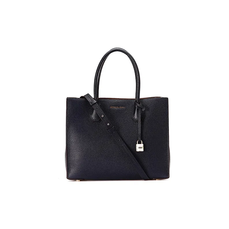 MICHAEL KORS Mercer Leather Trunk Bag, Handbag, Shoulder Bag, Crossbody Bag Tubas Women's Marine Blue-0
