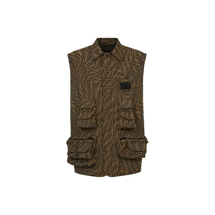 FENDI Jackets Coats Men's Brown-1