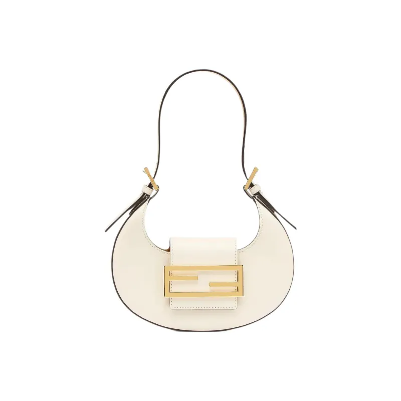 FENDI Cookie Calfskin Handbag, Shoulder Bag Women's White-0