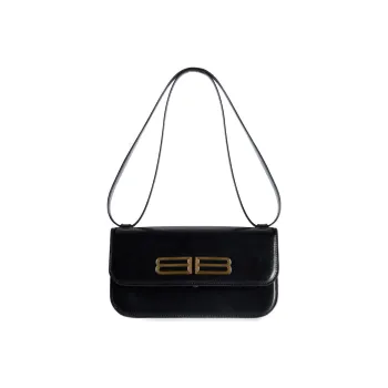 Balenciaga Gossip Embossed Cow Leather Shoulder Bag, Crossbody Bag Small Size Women's Black