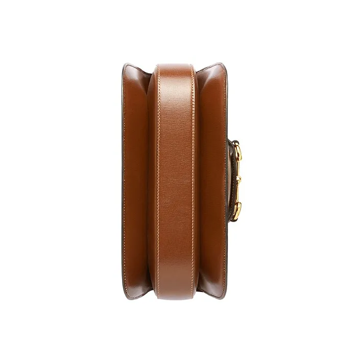 GUCCI Leather Saddle Bag, Crossbody Bag, Shoulder Bag Women's Brown-5