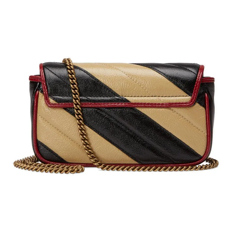 GUCCI GG Marmont Leather Crossbody Bag, Shoulder Bag Women's Black, Brown & Multicolor-3