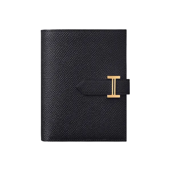 HERMES Bearn Epsom Calfskin Short Wallet Unisex 76 Bleu Indigo Indigo-0