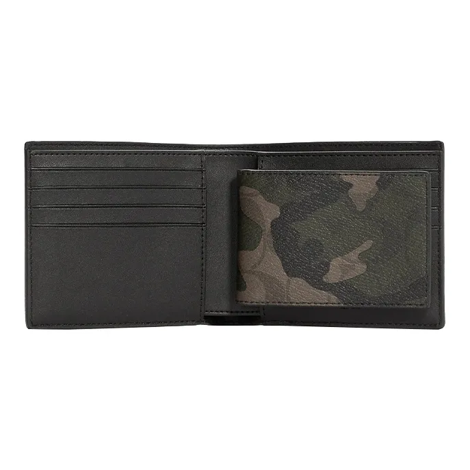 COACH 3 IN 1 Wallet Canvas With Leather Wallet Unisex Dark Green-2