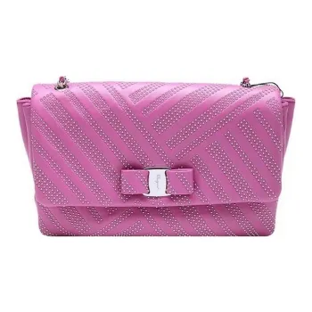 FERRAGAMO Leather Crossbody Bags Shoulder Bags Women's Purple