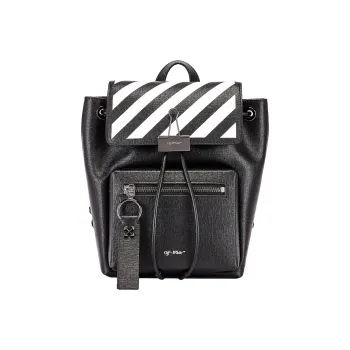 OFF WHITE Leather Handbag Backpack Regular Women's Black