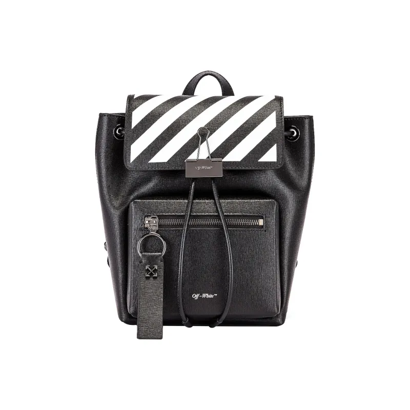 OFF WHITE Leather Handbag Backpack Regular Women's Black-0