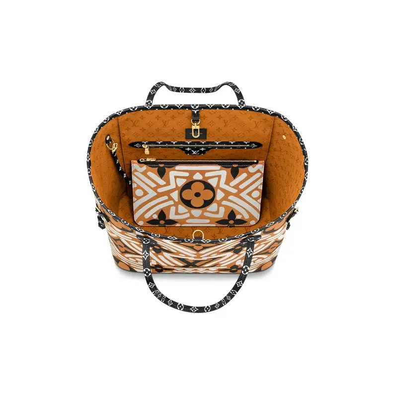 LOUIS VUITTON Crafty Neverfull Mm Caramel/Cream-3