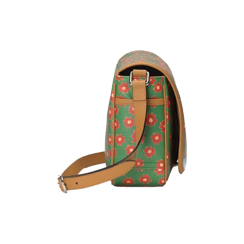 GUCCI Canvas With Leather Nylon Lining Messenger Bag Shoulder Bag Crossbody Bag Kids' Bag Kids' Pink/Green-3