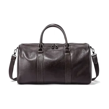 Ace Paul Oil Wax Vegetable Tanned Cow Leather Travel Bag Handbag Regular Unisex Black