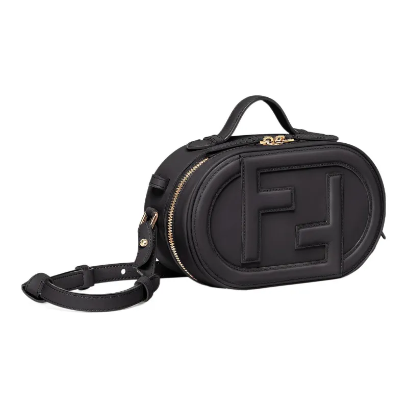 FENDI O'Lock Calfskin Camera Bag Handbag Shoulder Bag Crossbody Bag Mini Women's Black-1