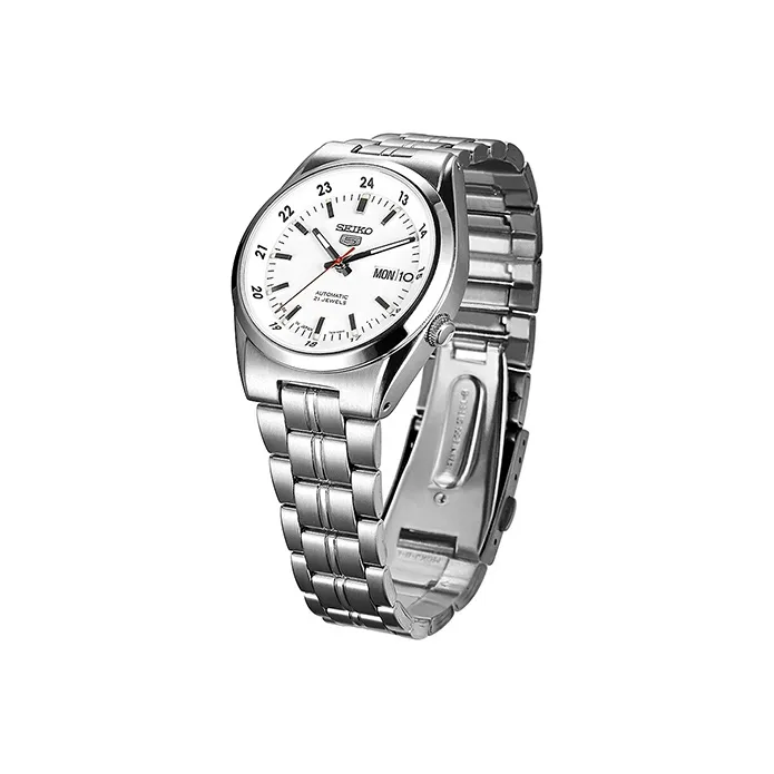 SEIKO Seiko5 Collection Automatic Mechanical Movement Stainless Steel Strap Watch Men's Watches White Dial-2