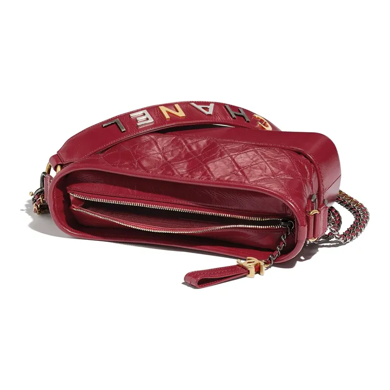 CHANEL Gabrielle Calfskin Hobo Bag, Backpack, Shoulder Bag, Crossbody Bag, Handbag Medium Size Women's Red-2