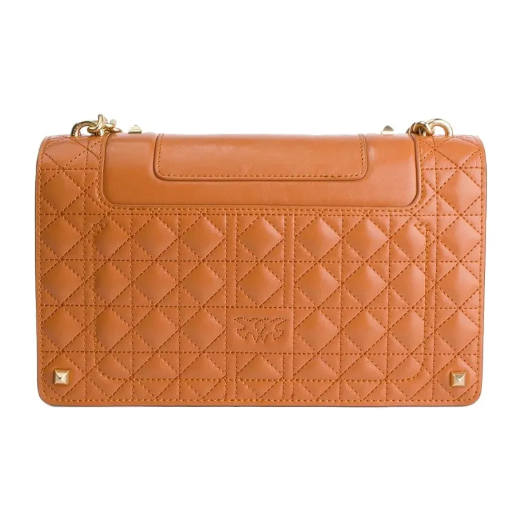 PINKO Leather Swallow Bag, Shoulder Bag Women's Orange-3