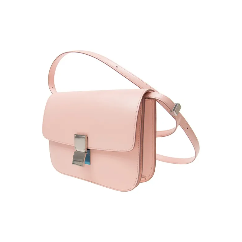 CELINE Classic Bo Calfskin Tofu Bag Small Square Bag Shoulder Bag Crossbody Bag Medium Size Women's Light Pink-1