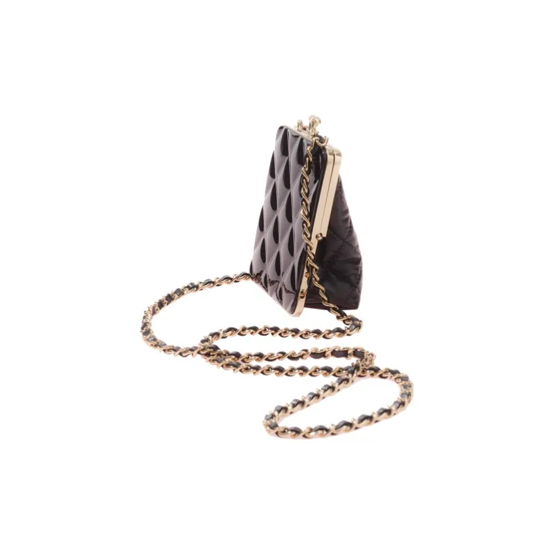 CHANEL Sheepskin Clutch, Makeup Bag, Shoulder Bag, Crossbody Bag Women's Black-2
