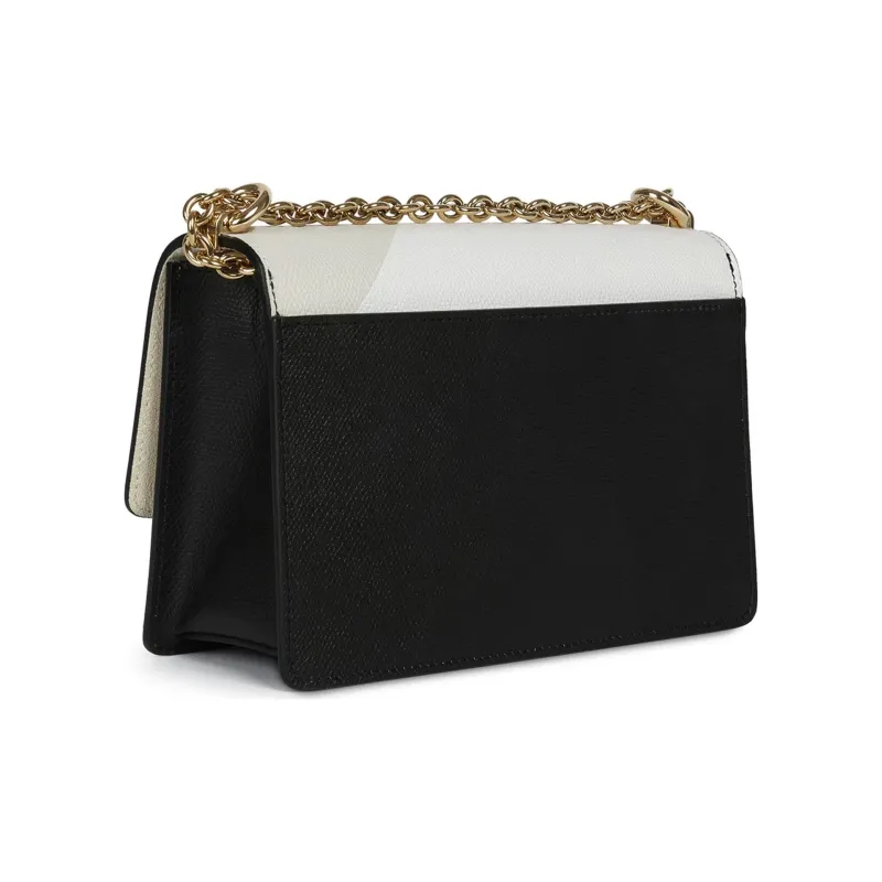 Furla 1927 Collection Leather Shoulder Bag Crossbody Bag Women's Black White Gray-2