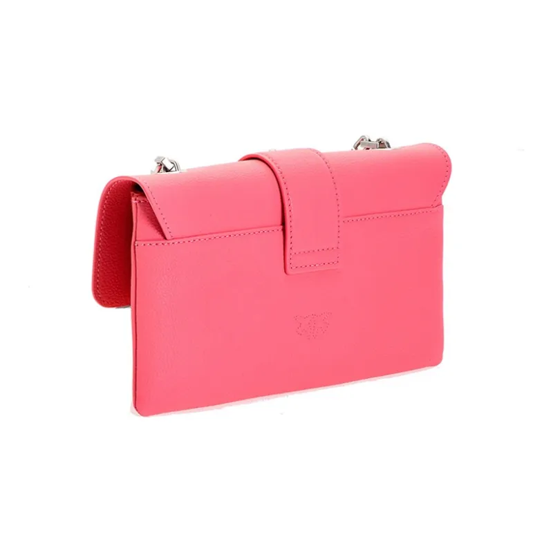 PINKO Cow Leather Portable Crossbody Bag, Shoulder Bag Women's Pink-1