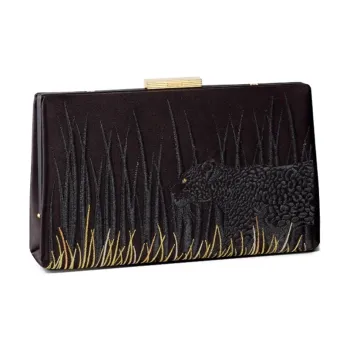 CARTIER PANTHÈRE Calf Hand Handheld Shoulder Bag Crossbody Bag Women's Black