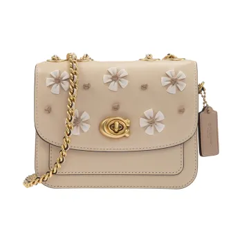 COACH Madison Leather Small Square Bag Shoulder Bag Mini Women's Milk Tea