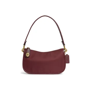 COACH Swinger Nylon Shoulder Bag Crossbody Bag Mahjong Bag Women's Burgundy