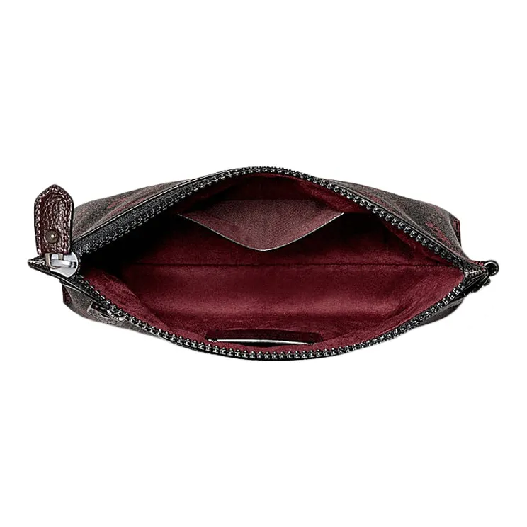 COACH Charlie Canvas Clutch Women's Black & Red Carriage Print-2